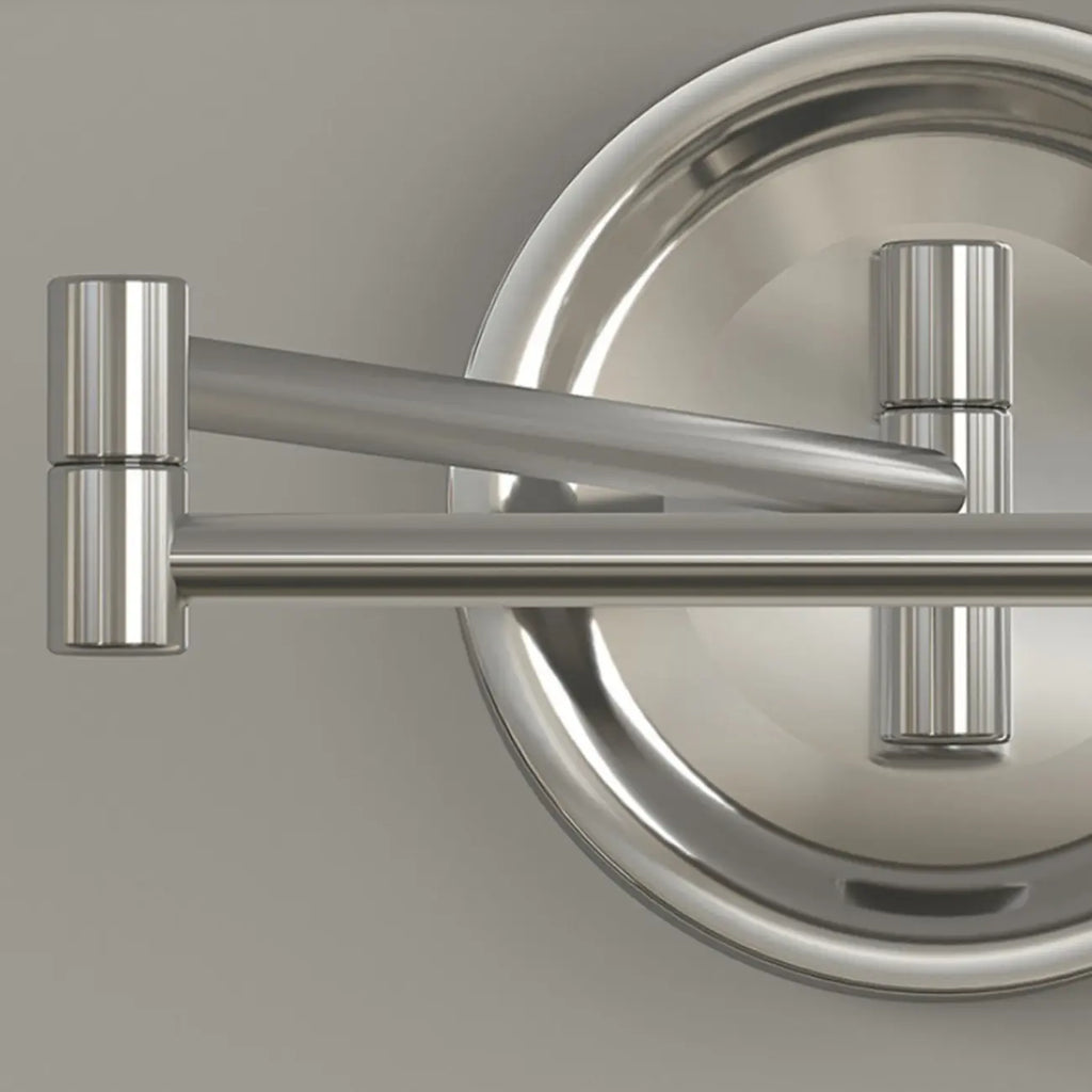 Modern Adjustable Chrome Swing Arm Wall Light for Bedside