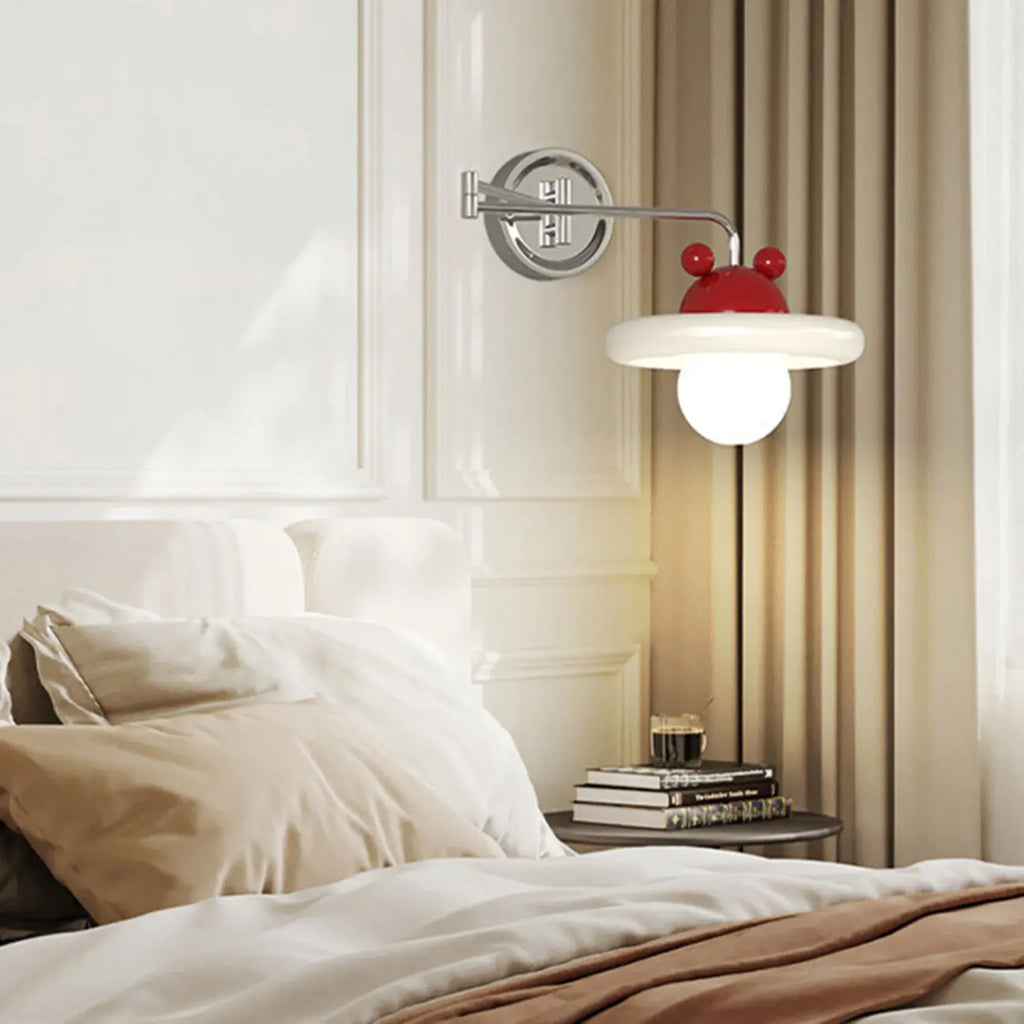 Modern Adjustable Chrome Swing Arm Wall Light for Bedside