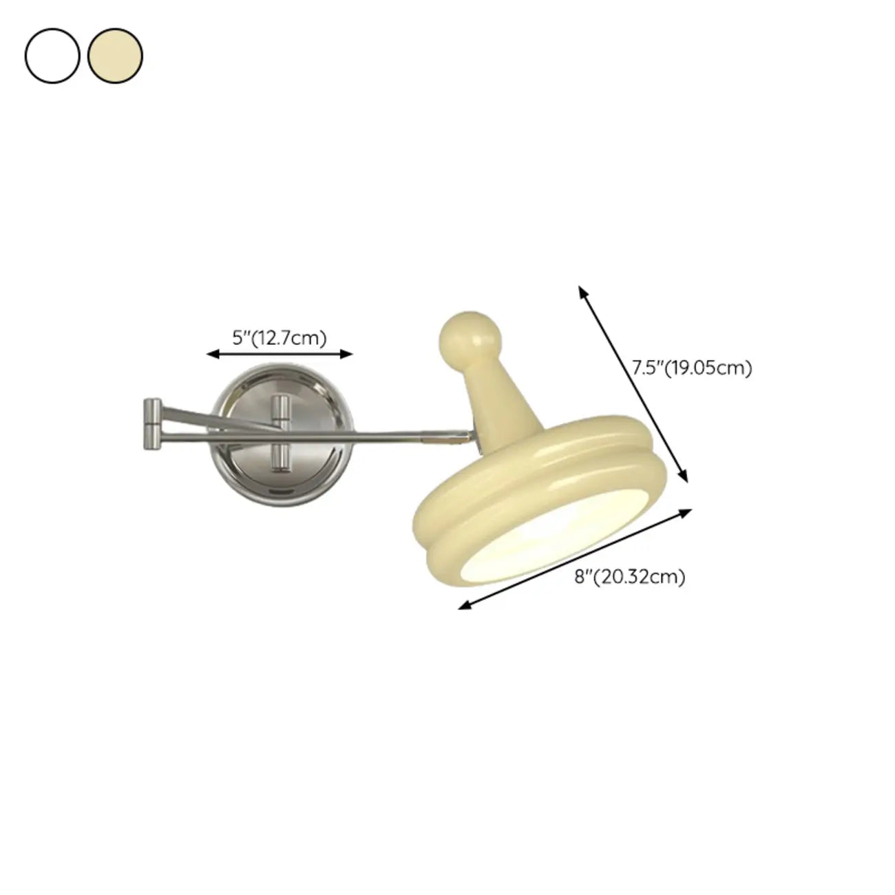 Modern Adjustable Chrome Swing Arm Wall Light for Bedside