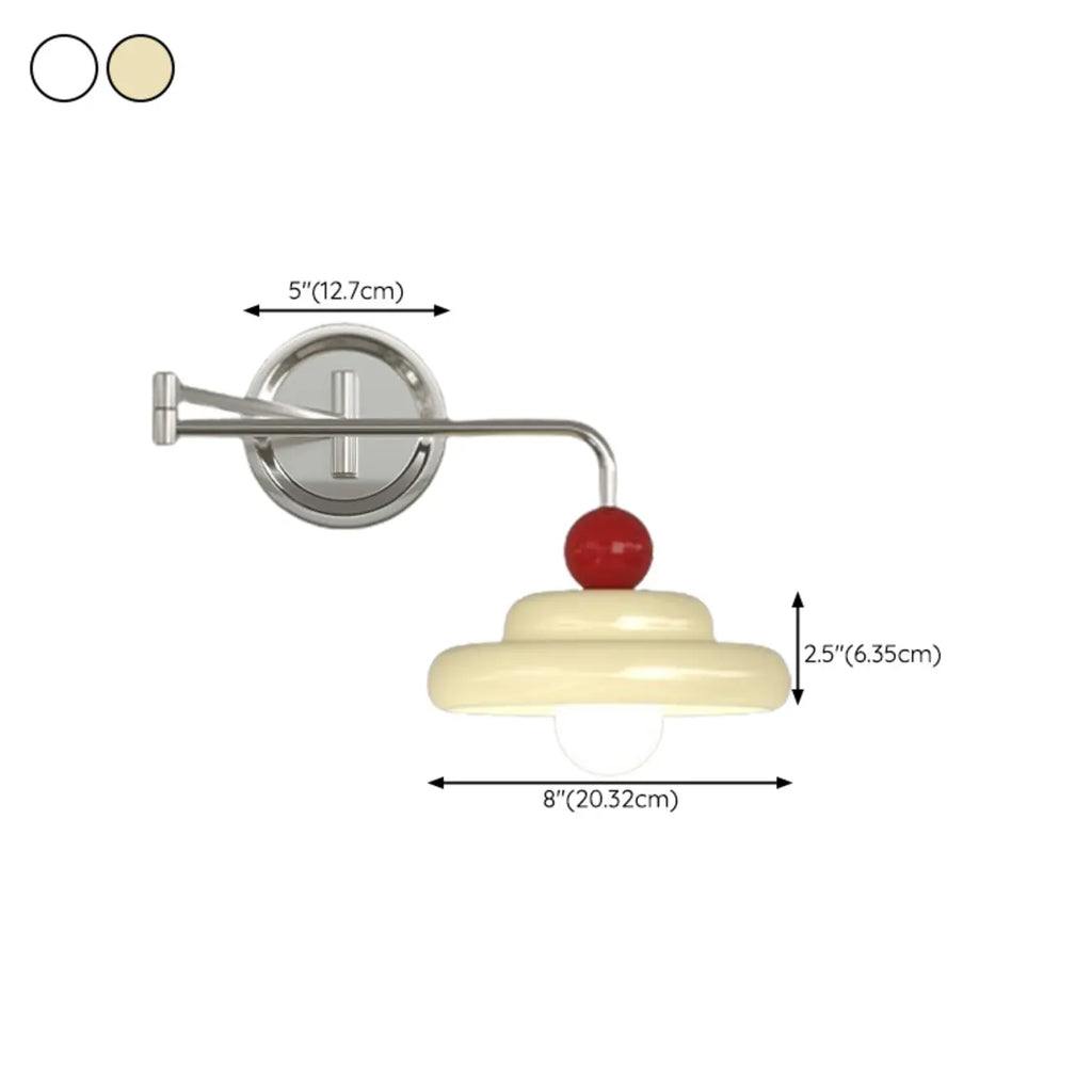 Modern Adjustable Chrome Swing Arm Wall Light for Bedside