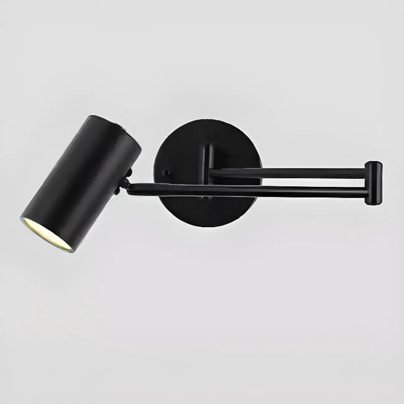 Modern Cylindrical Gold Swing Arm Wall Light for Indoor Use