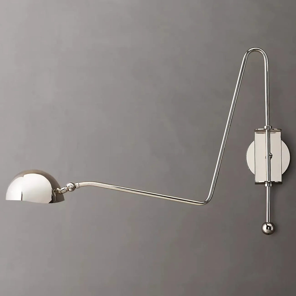 Industrial Dome-Shaped Swing Arm Wall Light for Bedroom Decor