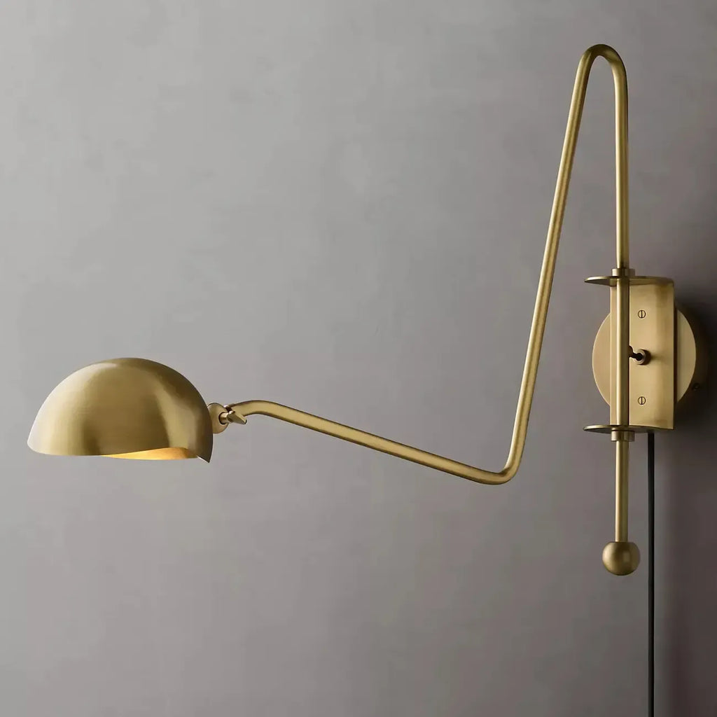 Industrial Dome-Shaped Swing Arm Wall Light for Bedroom Decor