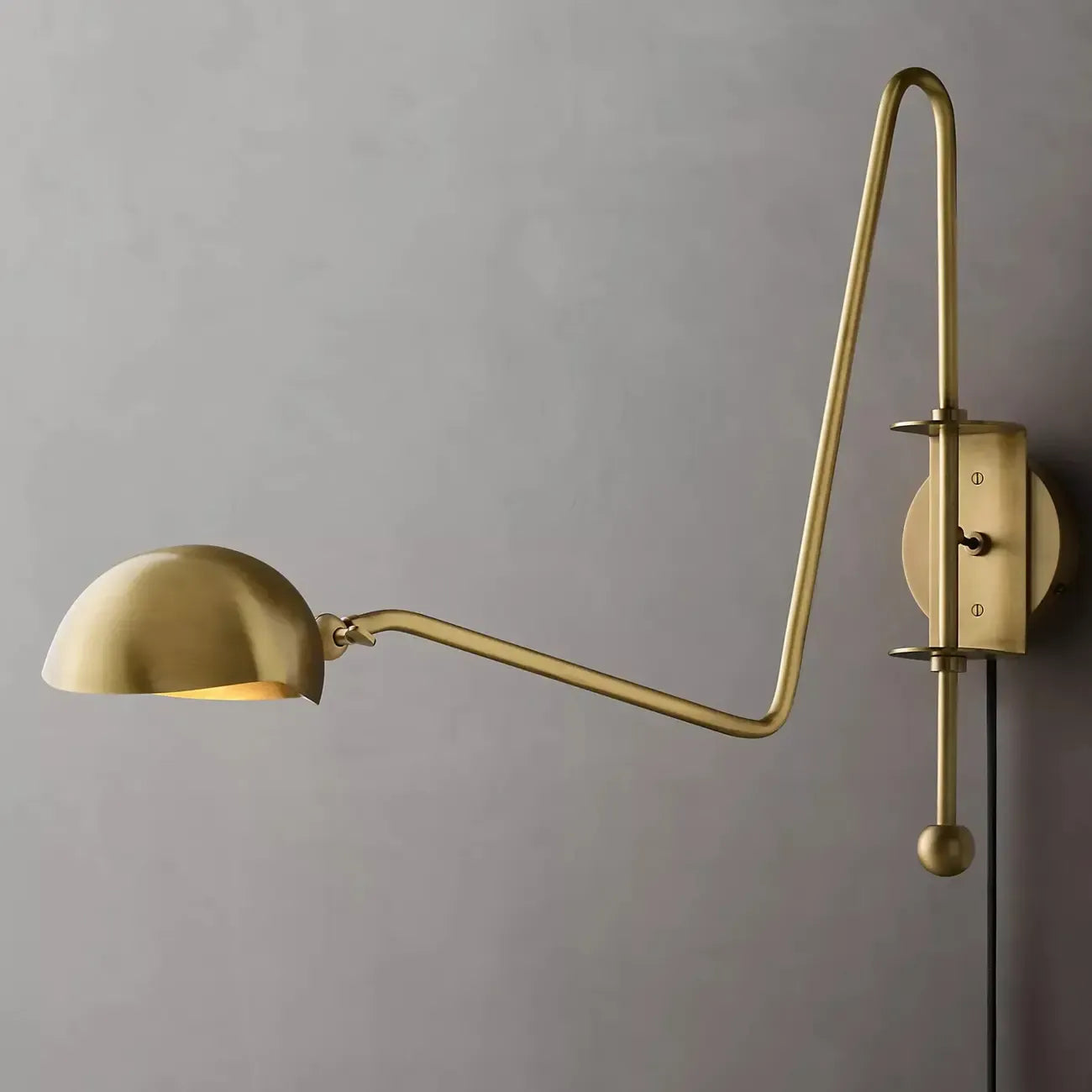Industrial Dome-Shaped Swing Arm Wall Light for Bedroom Decor