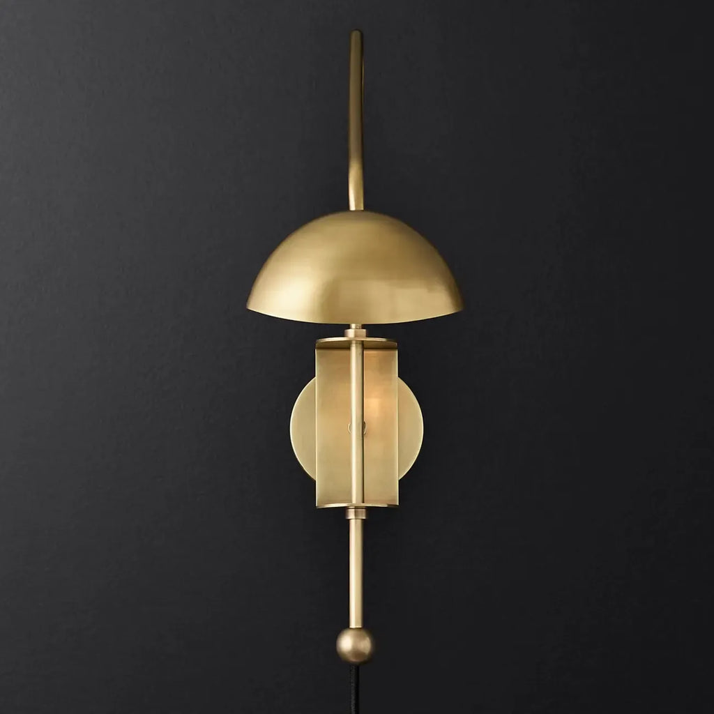 Industrial Dome-Shaped Swing Arm Wall Light for Bedroom Decor