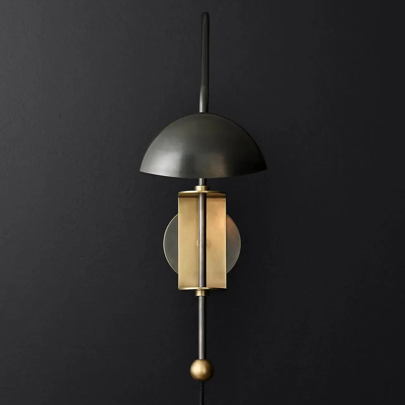 Industrial Dome-Shaped Swing Arm Wall Light for Bedroom Decor