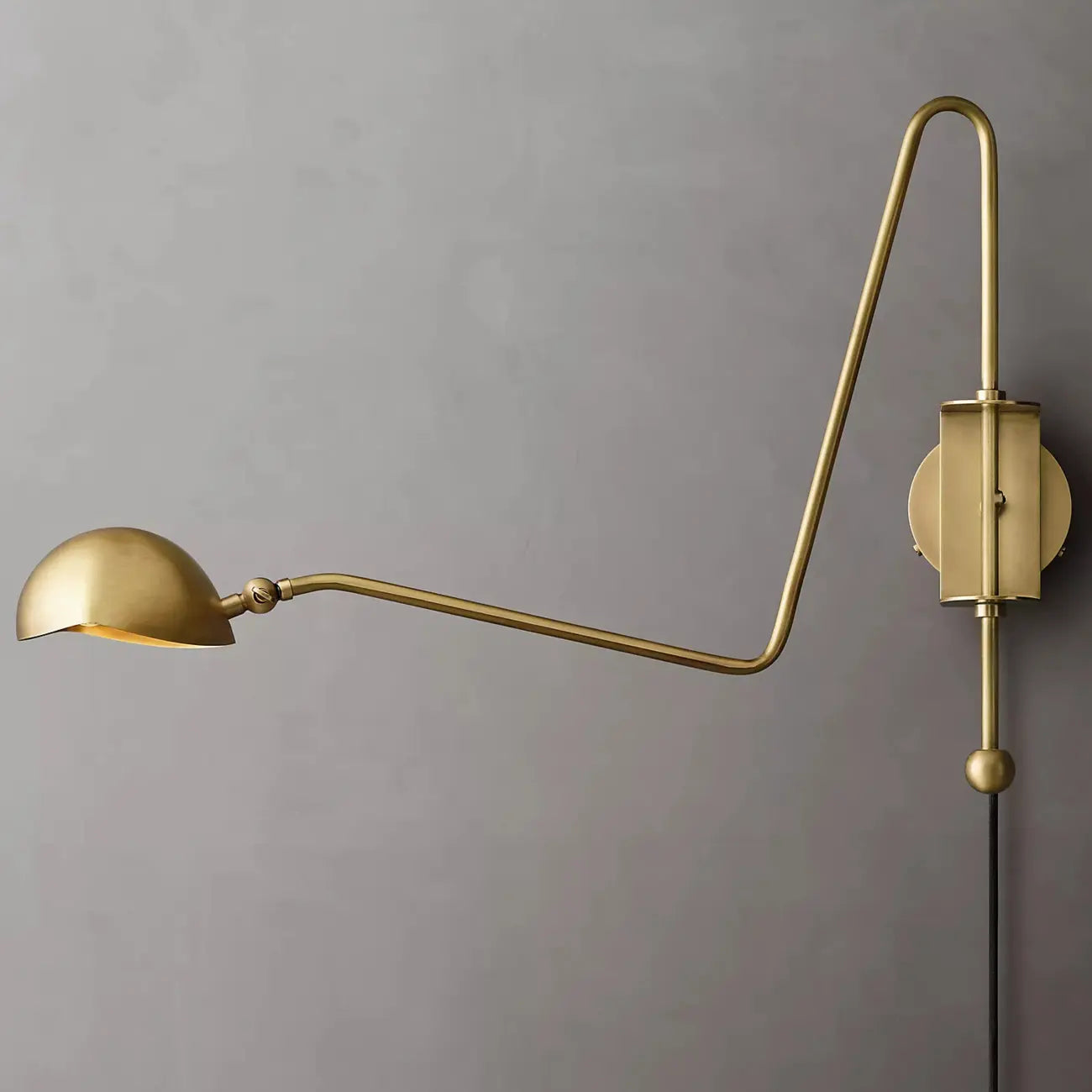 Industrial Dome-Shaped Swing Arm Wall Light for Bedroom Decor