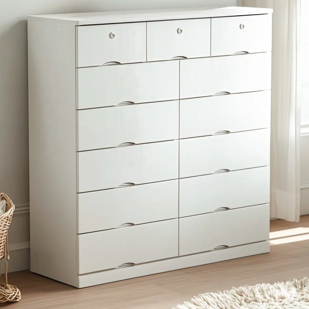 Classic White Wooden Dresser with Silent Drawers for Bedroom