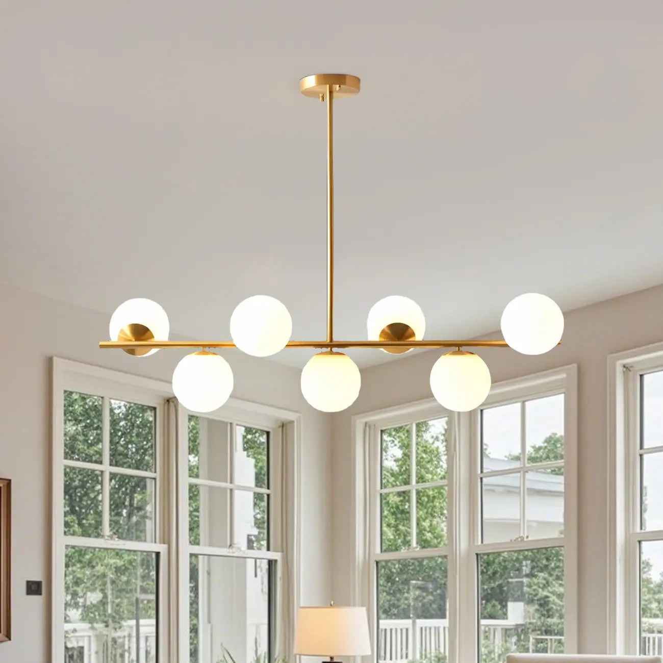 Modern Copper Globe Multi-Light Island Pendant Light