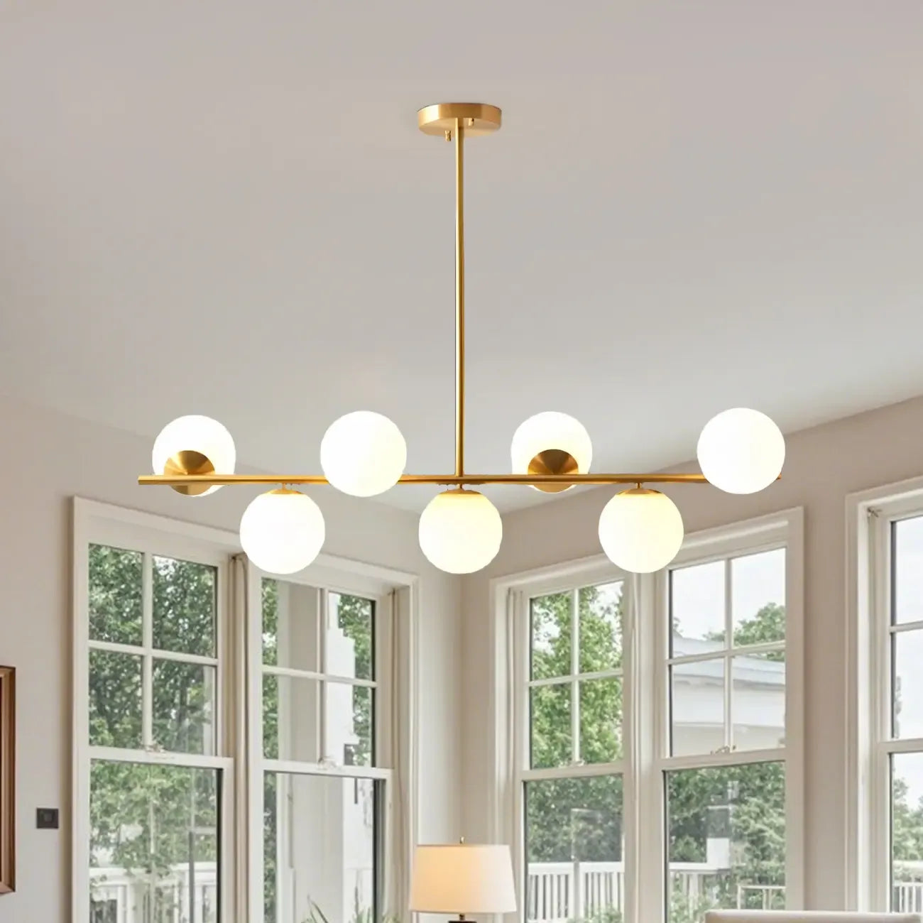 Modern Copper Globe Multi-Light Island Pendant Light