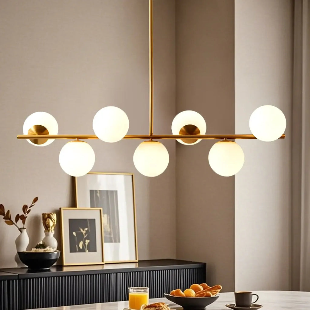 Modern Copper Globe Multi-Light Island Pendant Light