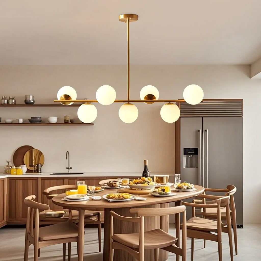 Modern Copper Globe Multi-Light Island Pendant Light