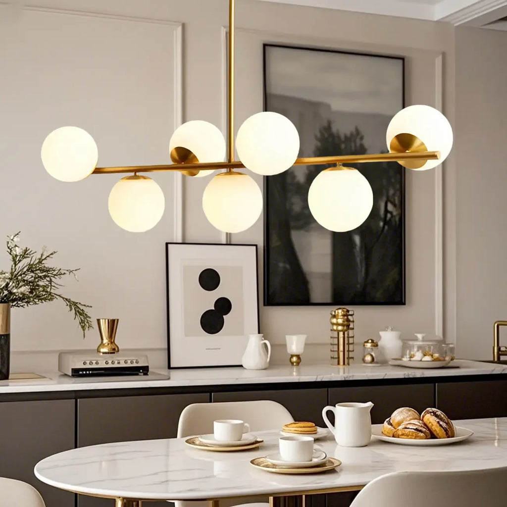 Modern Copper Globe Multi-Light Island Pendant Light