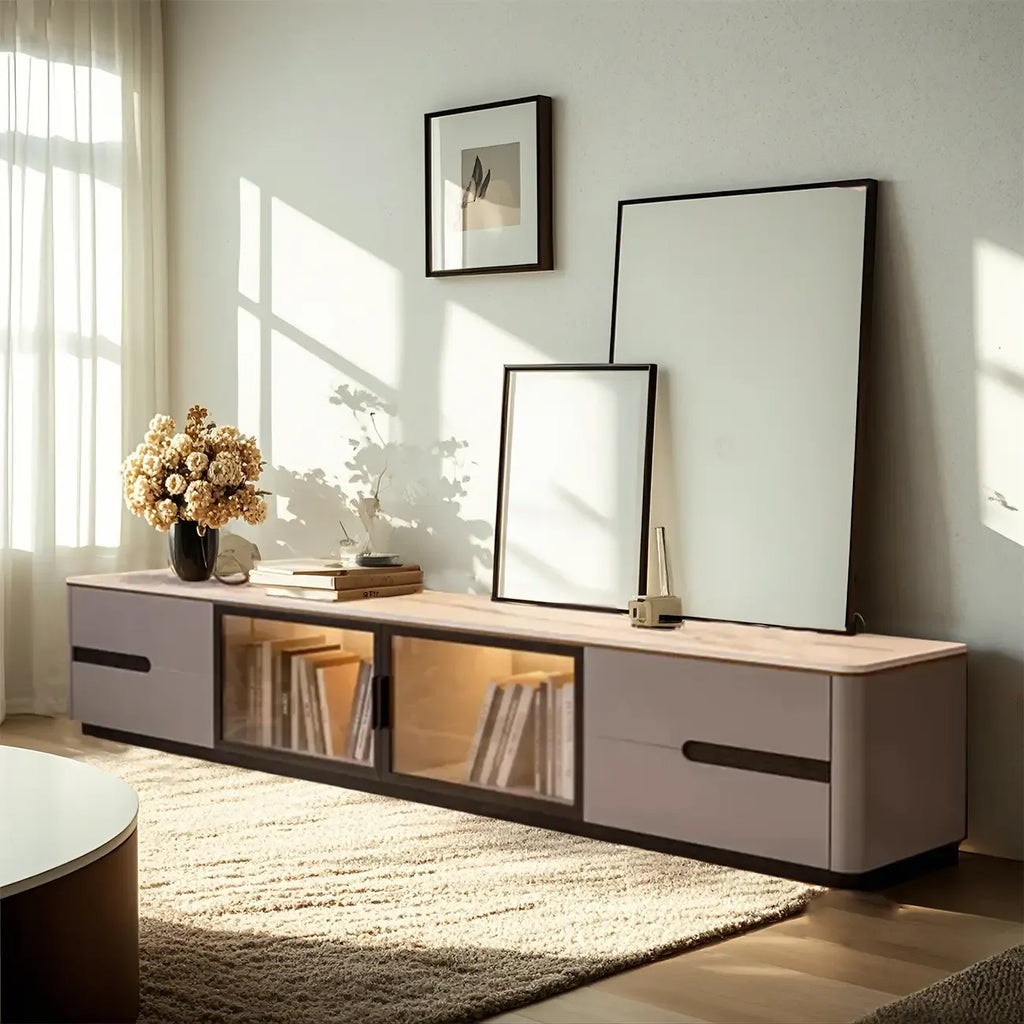 70.9 Grey Stone Multi Drawer TV Stand with Cable Management