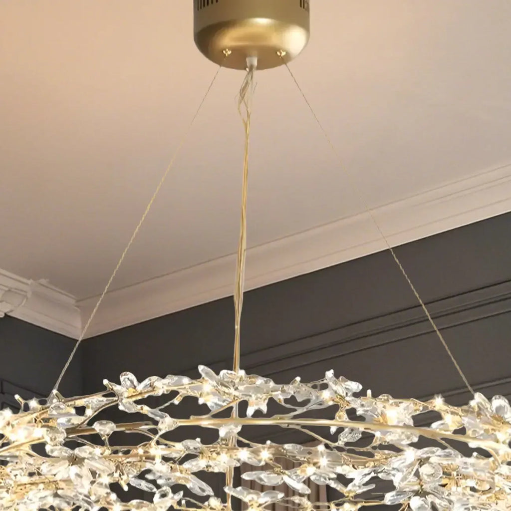 Modern Crystal Branch Chandelier with Adjustable Length
