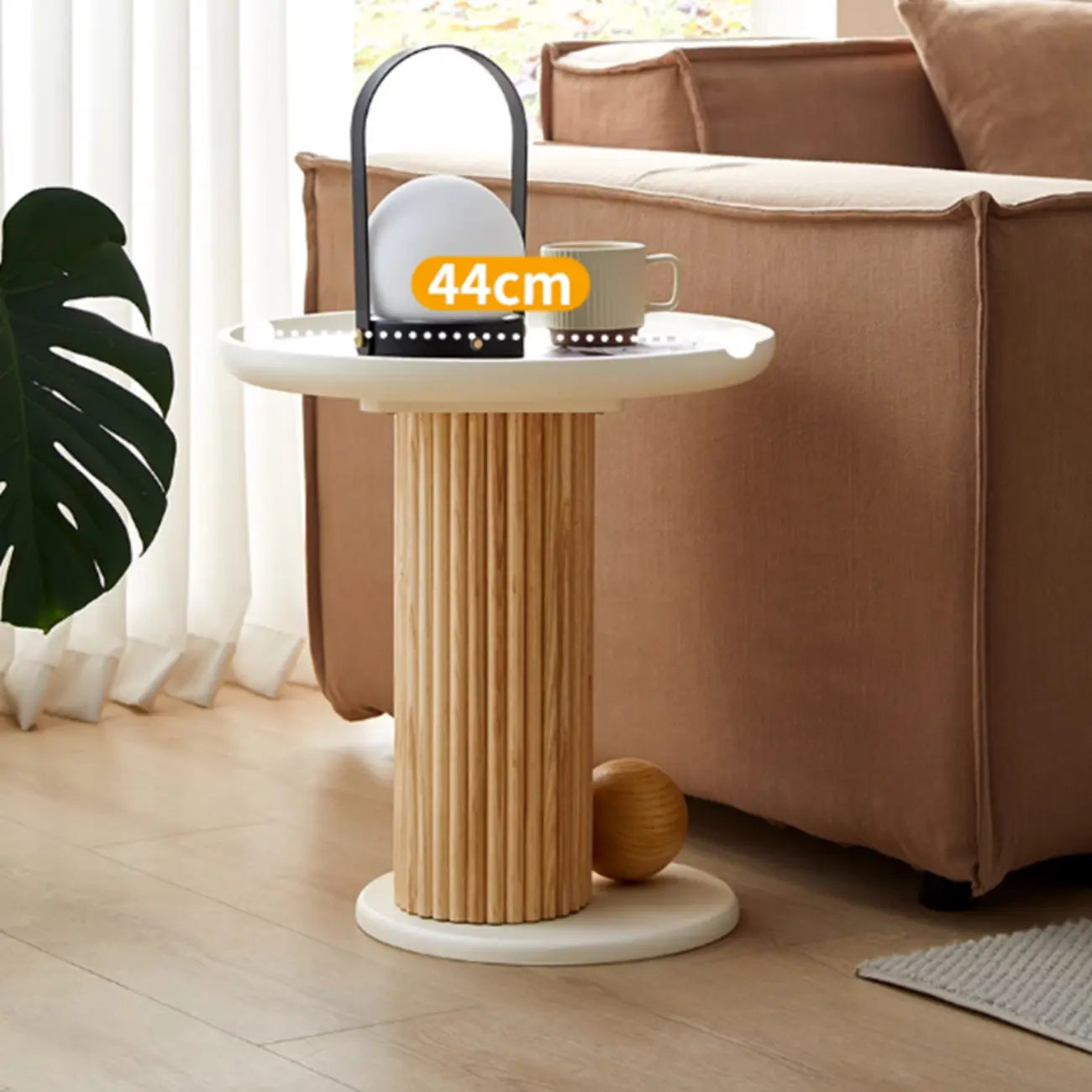 White Scandinavian Stylish Round Wood Coffee Table