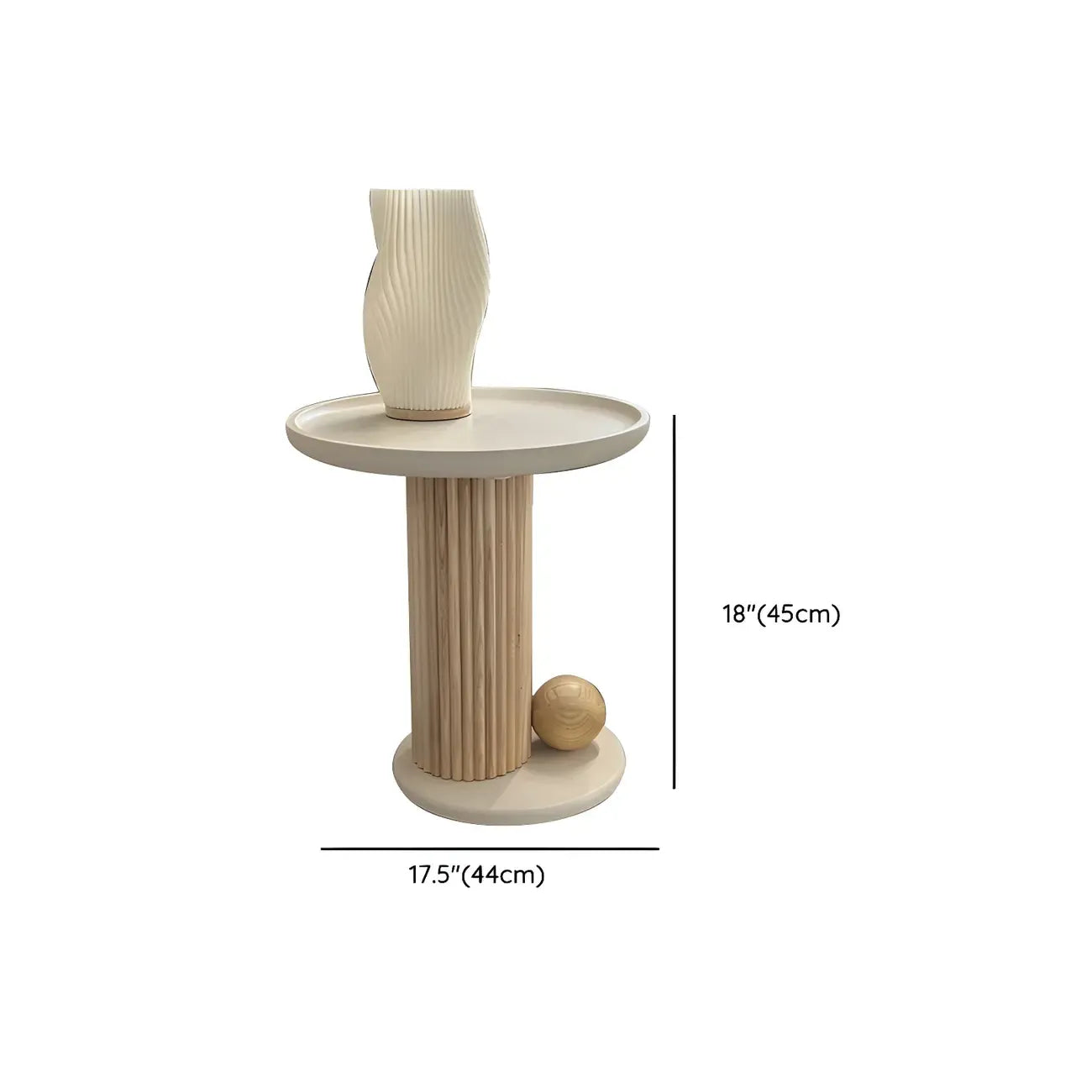 White Scandinavian Stylish Round Wood Coffee Table