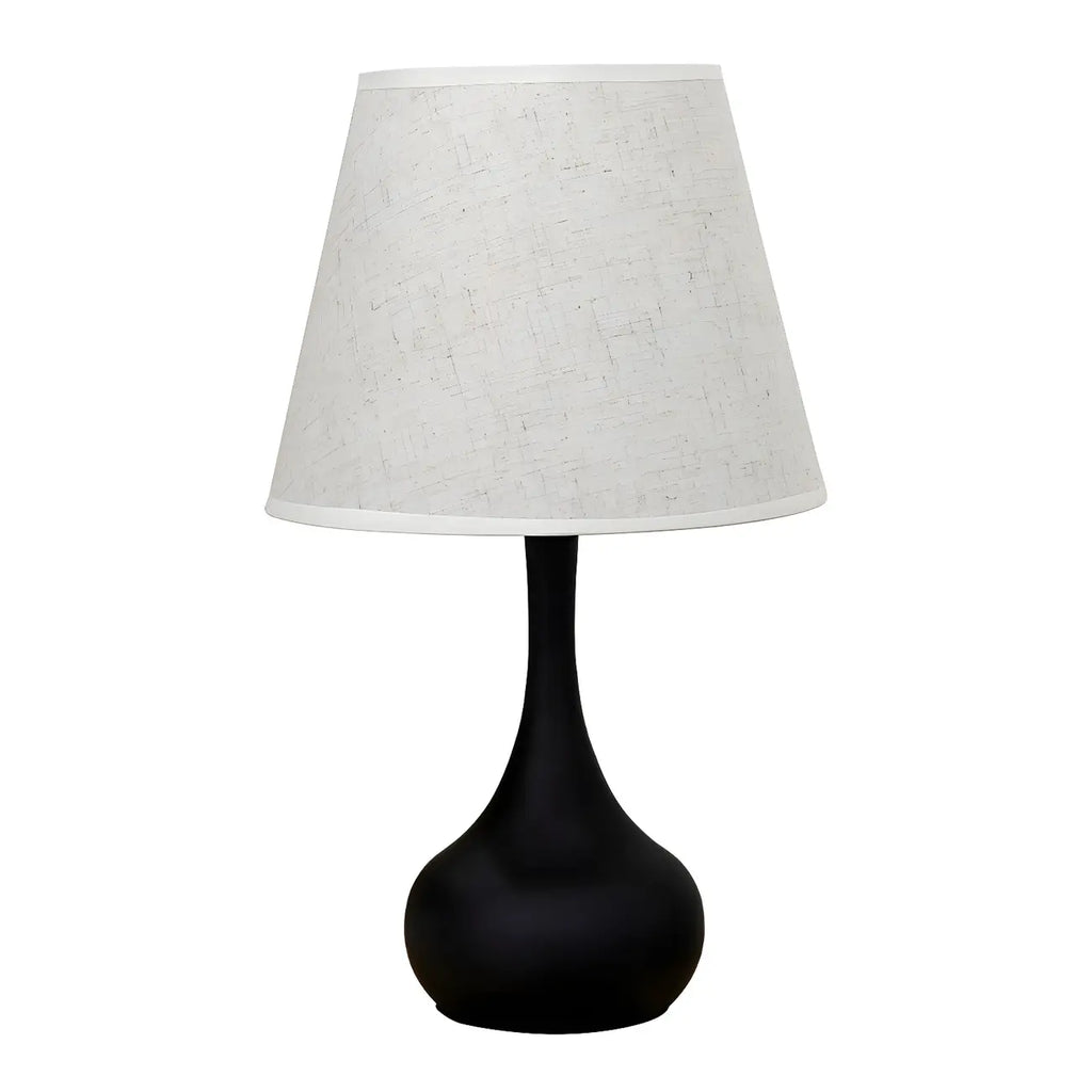 Bedside Elegant Black/White Metal Fabric Table Lamp