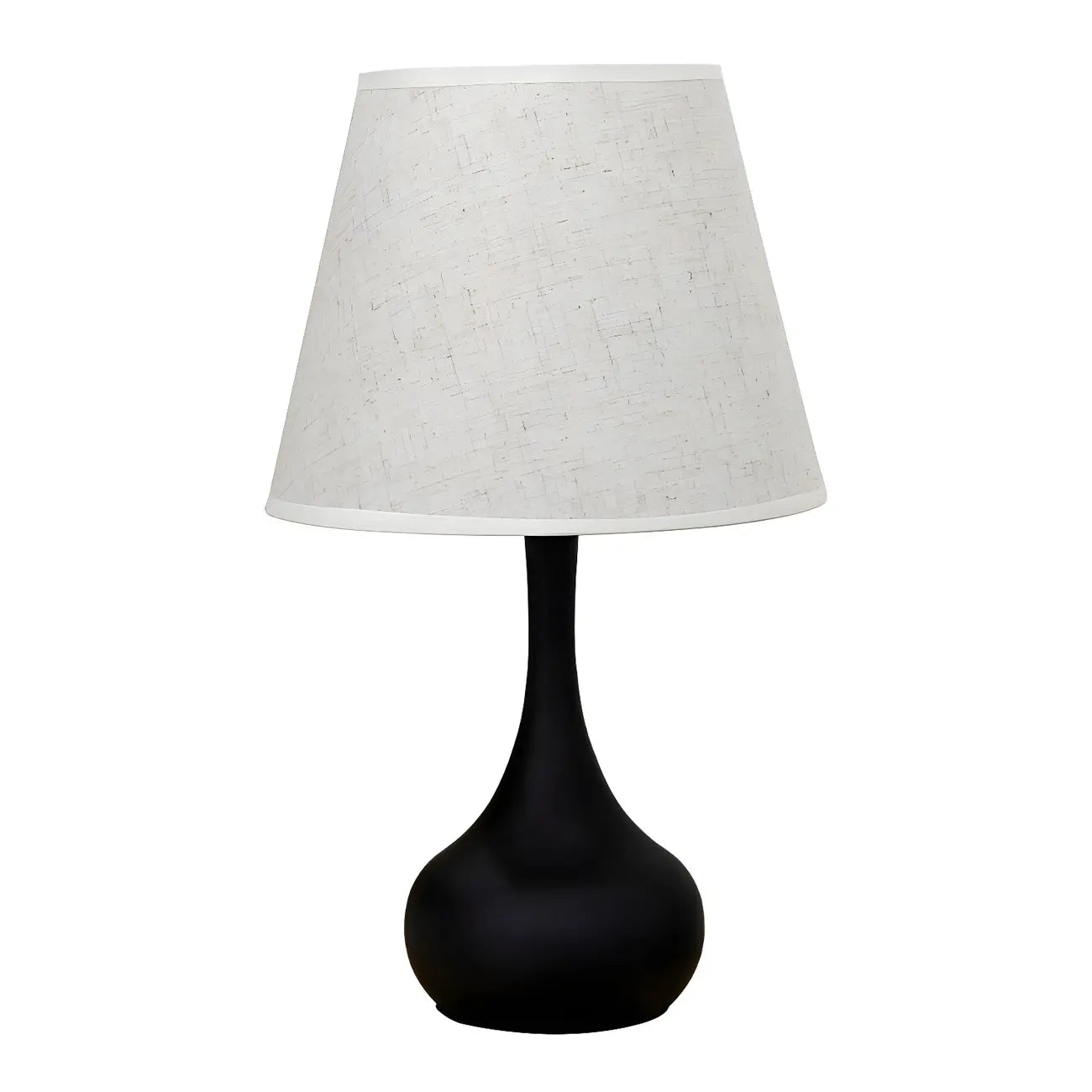 Bedside Elegant Black/White Metal Fabric Table Lamp