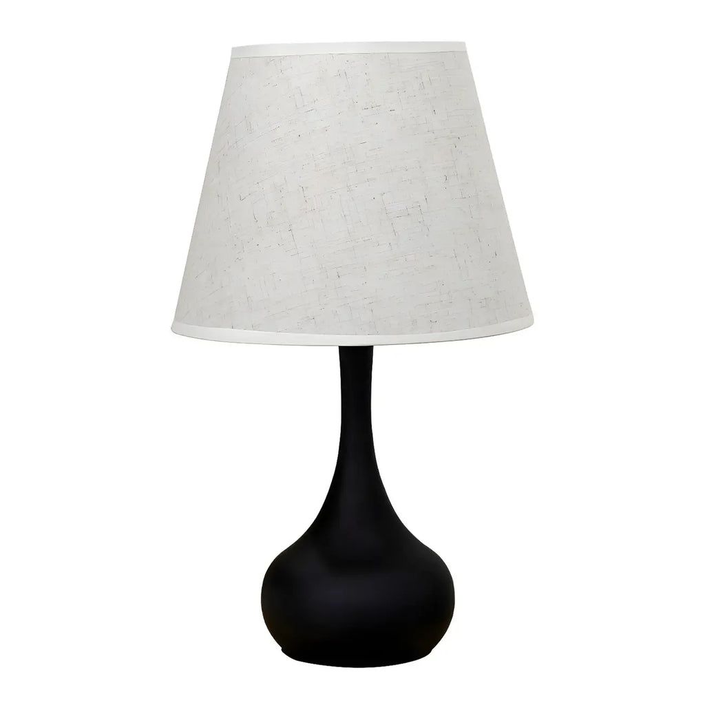 Bedside Elegant Black/White Metal Fabric Table Lamp
