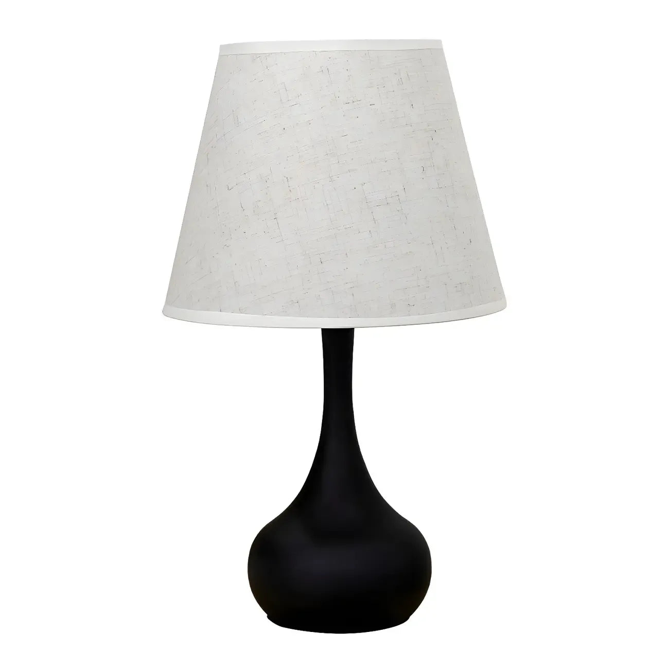 Bedside Elegant Black/White Metal Fabric Table Lamp