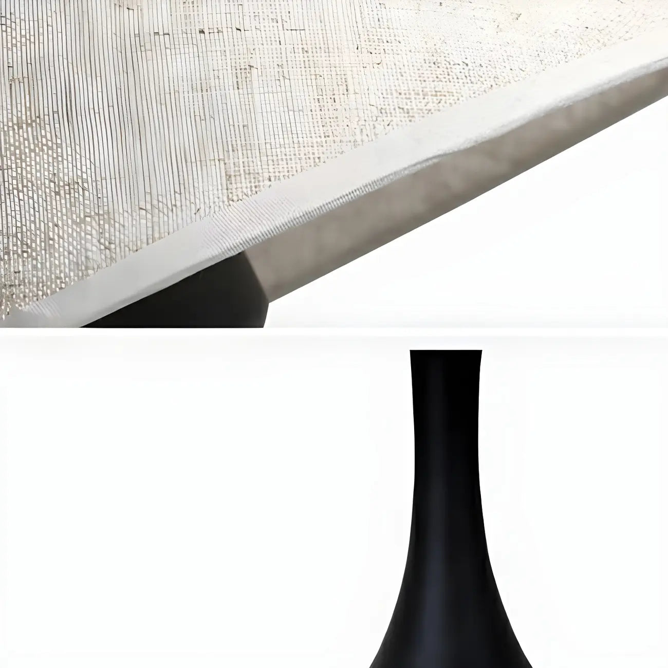 Bedside Elegant Black/White Metal Fabric Table Lamp