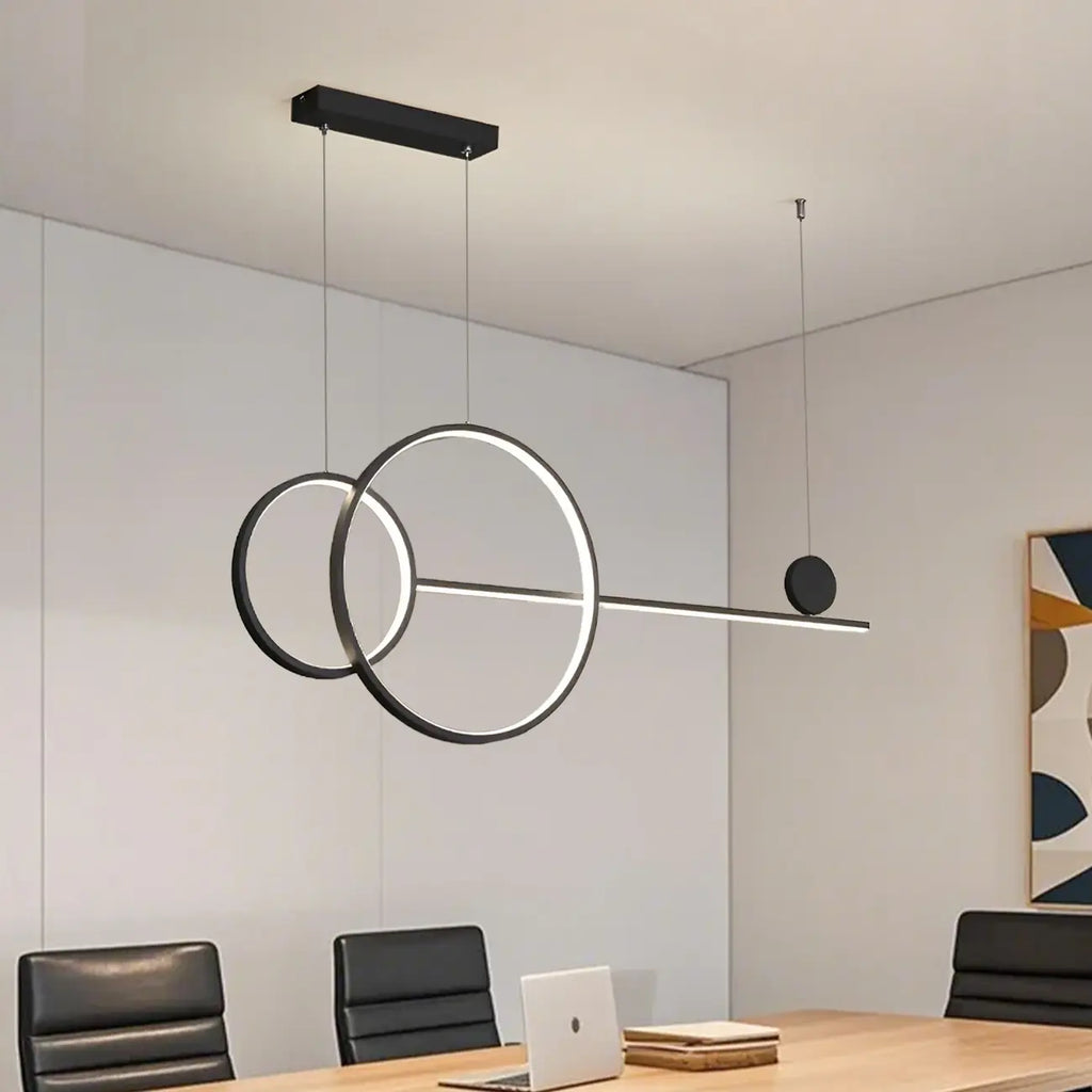 Large Gold Circular LED Island Pendant Light for Kitchen