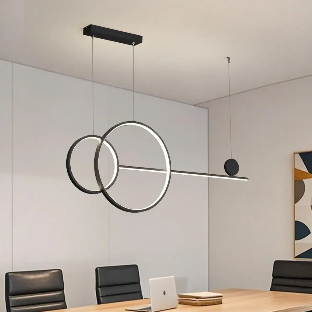 Large Gold Circular LED Island Pendant Light for Kitchen