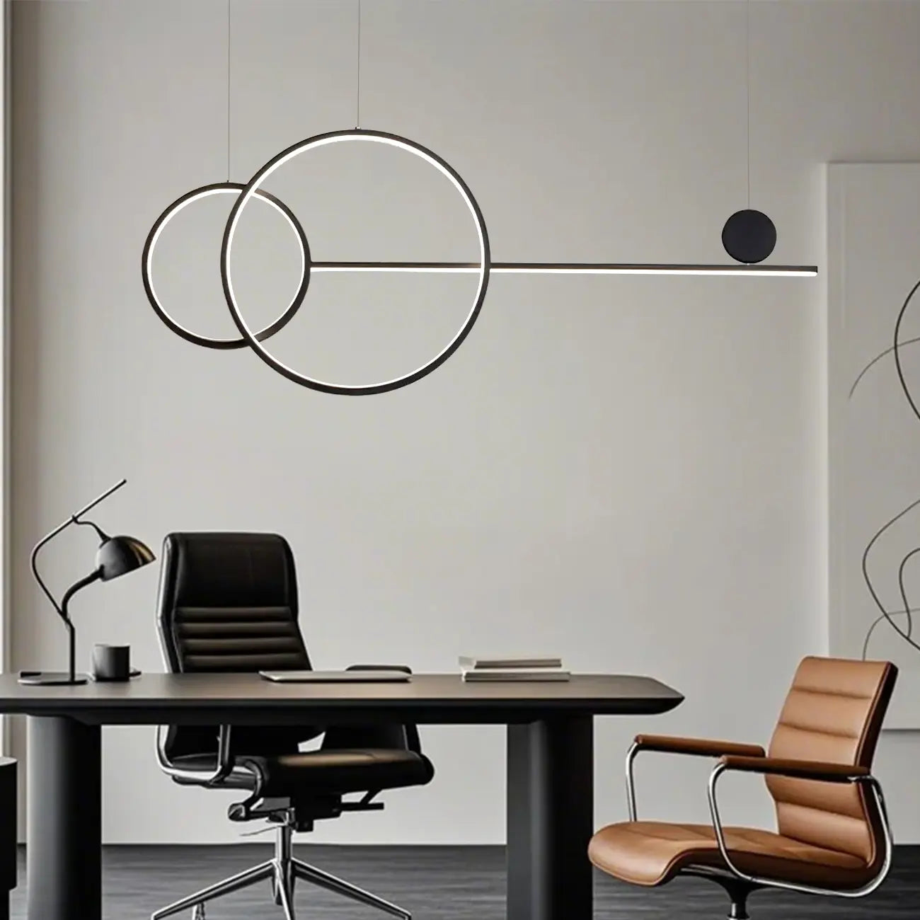 Large Gold Circular LED Island Pendant Light for Kitchen