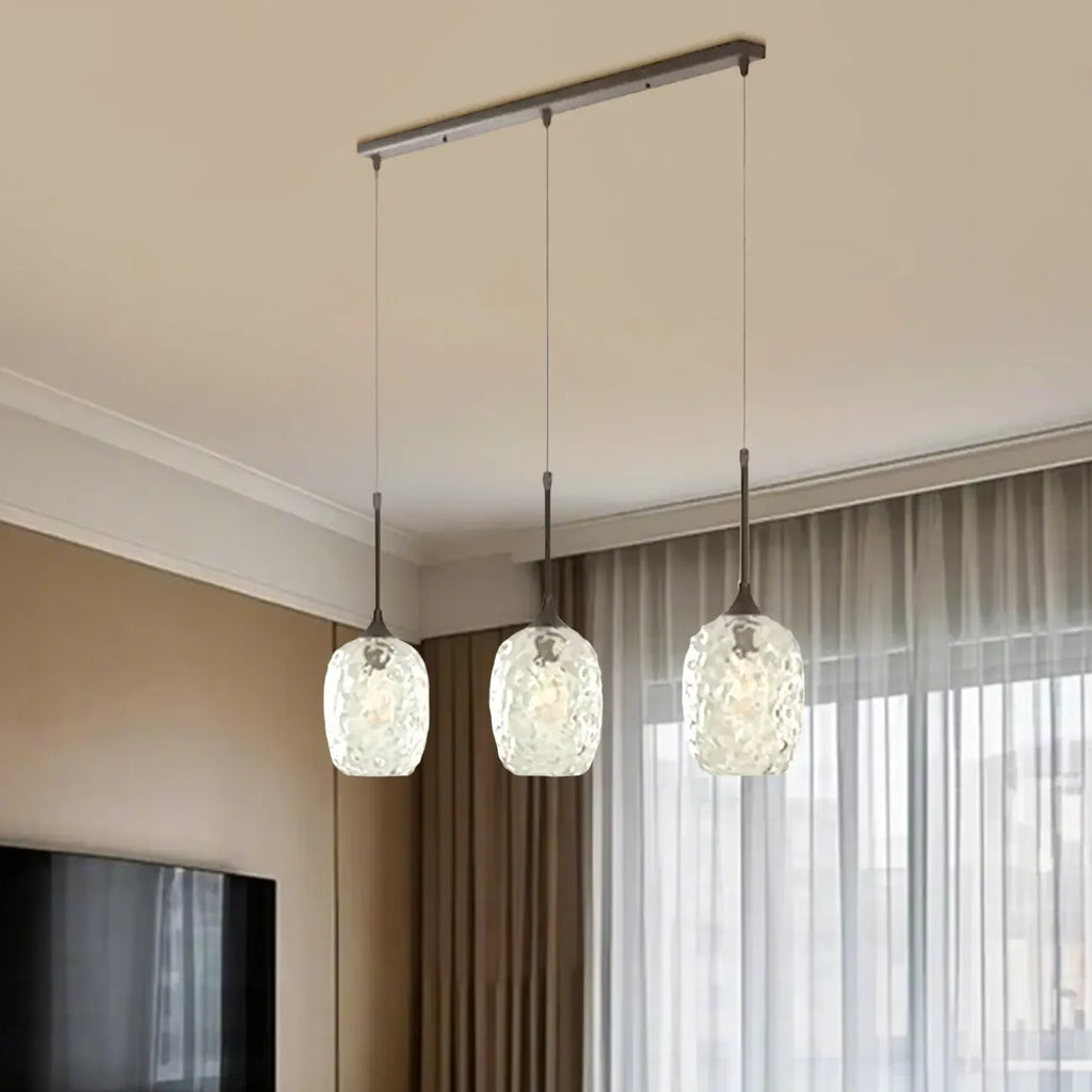 3-Light Glass Adjustable Pendant Lights for Kitchen