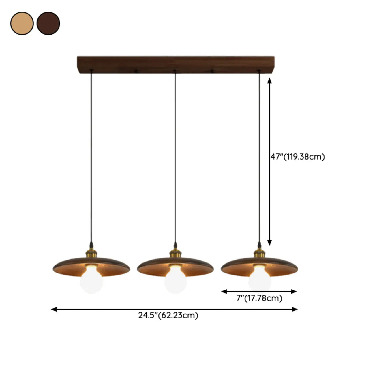 Geometric Walnut Wood Island Pendant Light for Kitchen