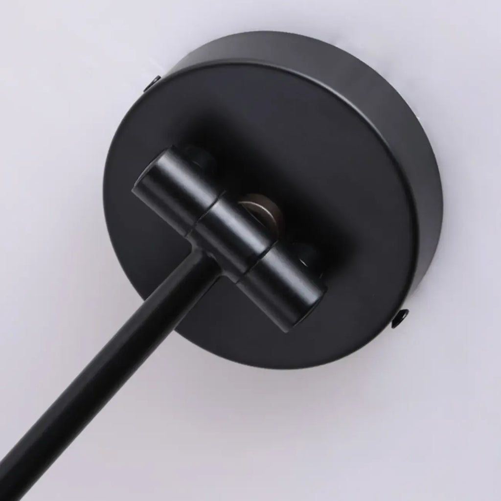 18 Small Bedside Swing Arm Wall Light with Wooden Shade