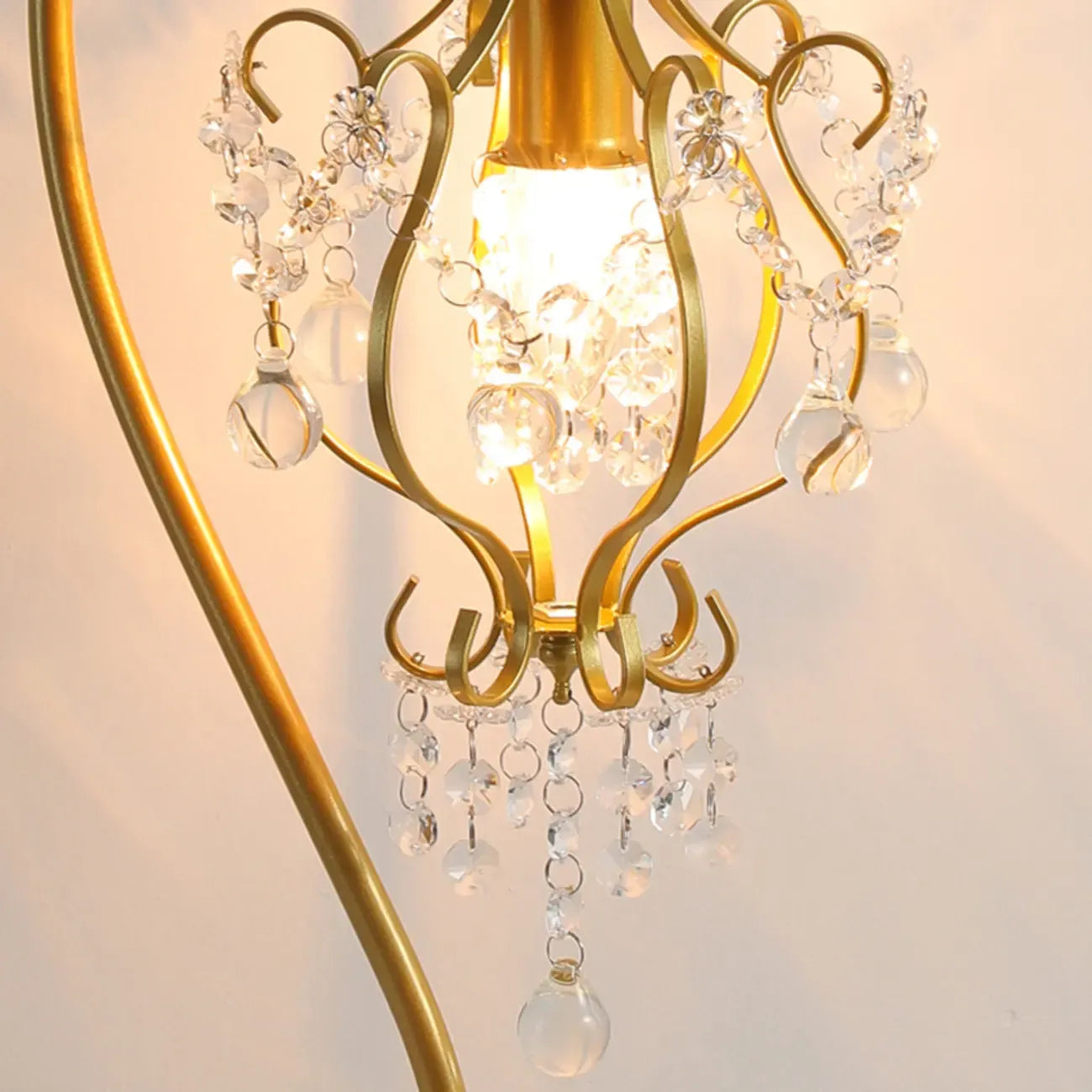 Geometric Gold LED Crystal Table Lamp for Bedroom Decor