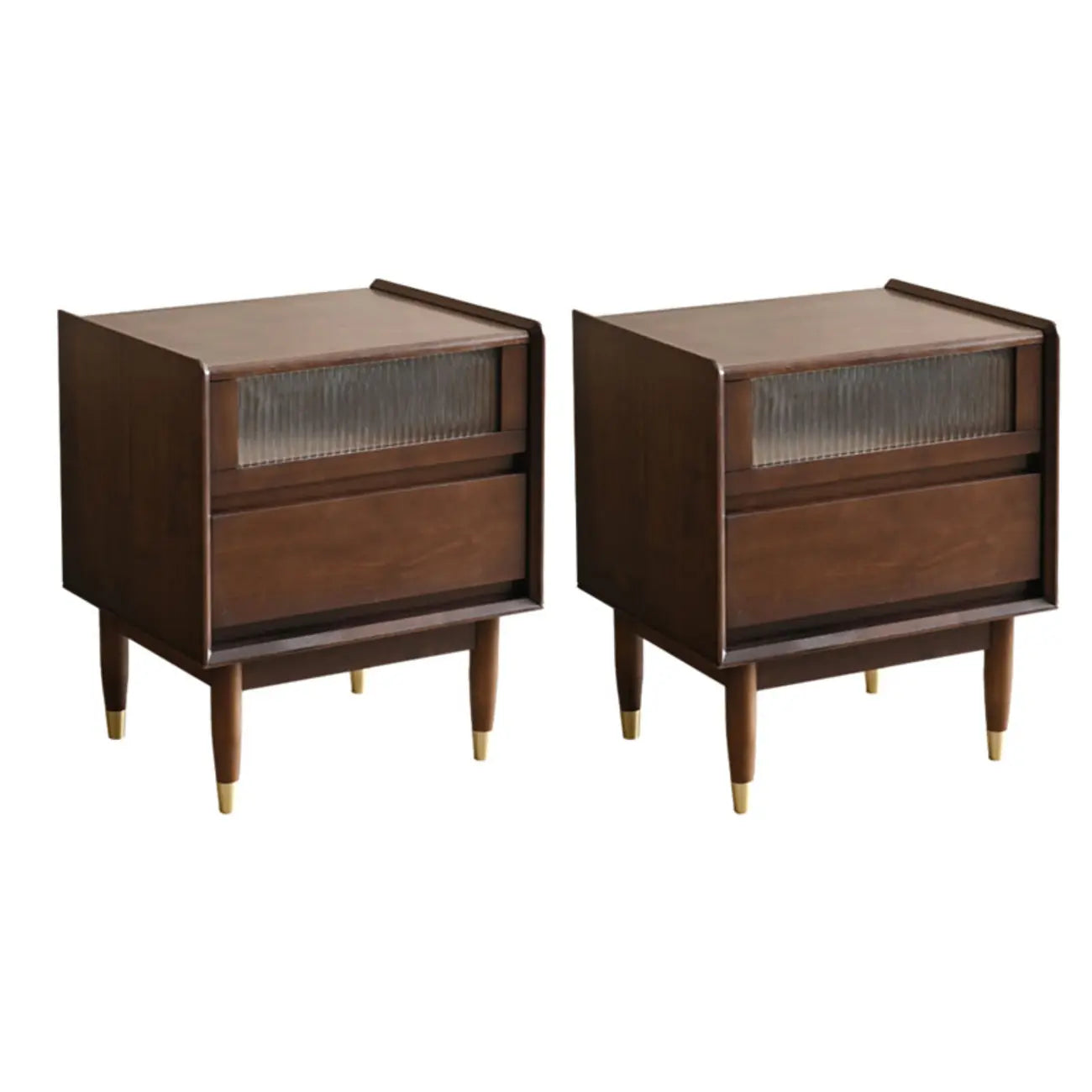 Narrow Black Wood Drawer Storage Bedroom Nightstand