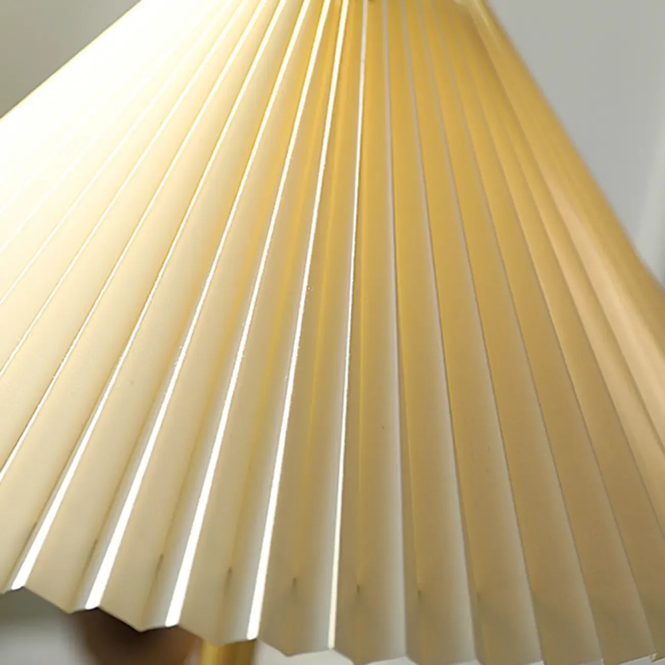 Small Walnut Wood Fabric Umbrella Table Lamp for Bedroom