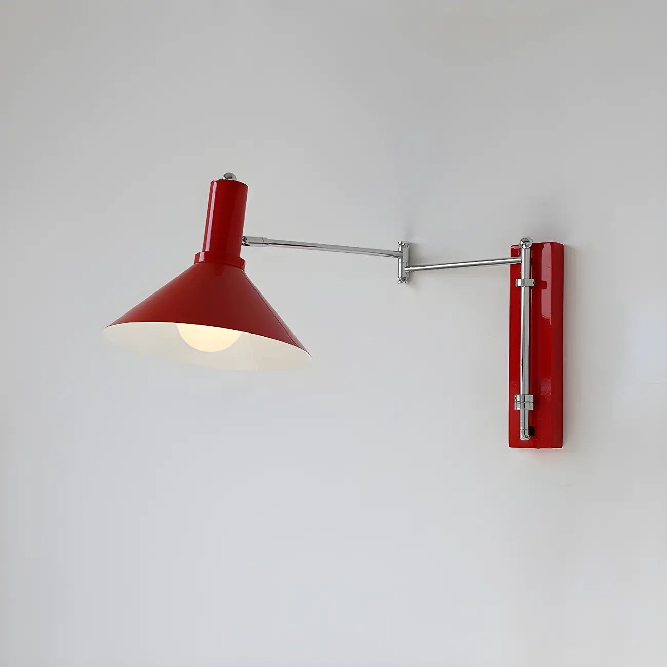 Metal Swing Arm Wall Light with Iron Shade