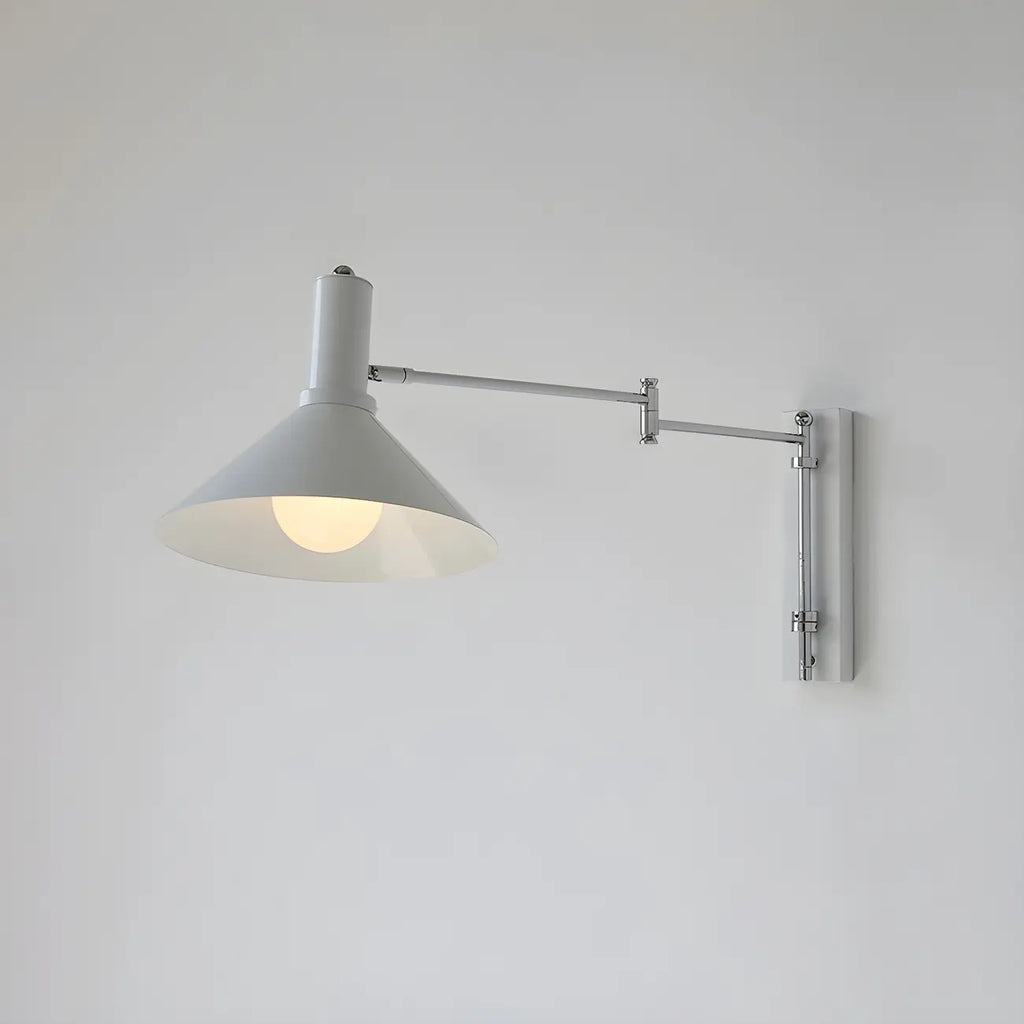 Metal Swing Arm Wall Light with Iron Shade