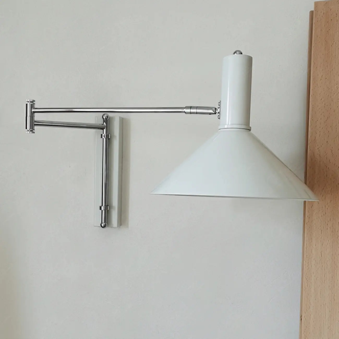 Metal Swing Arm Wall Light with Iron Shade