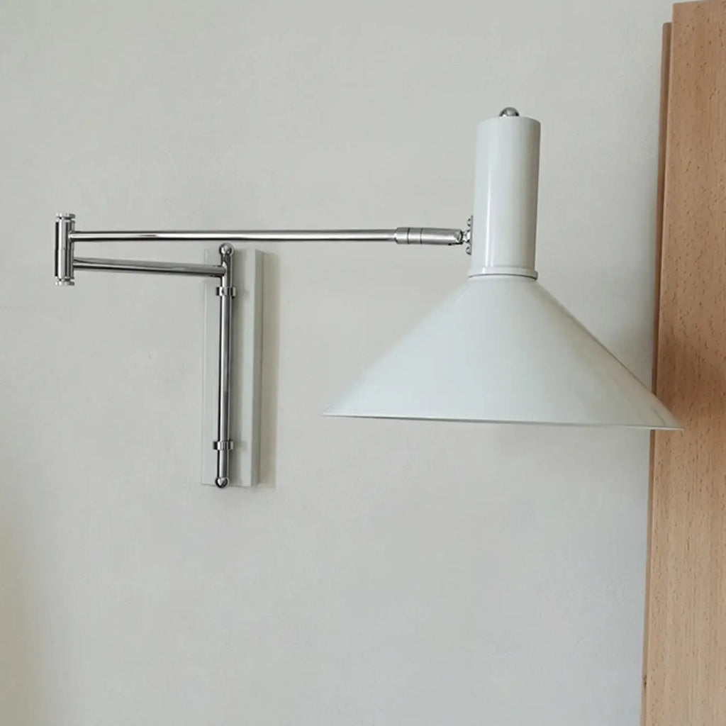 Metal Swing Arm Wall Light with Iron Shade