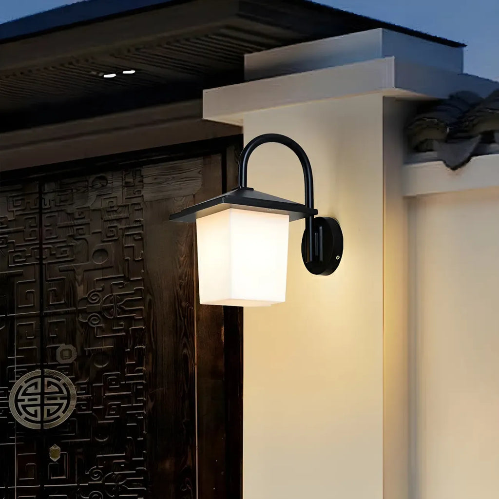 Mini Modern Outdoor Wall Light LED Square Plastic Shade