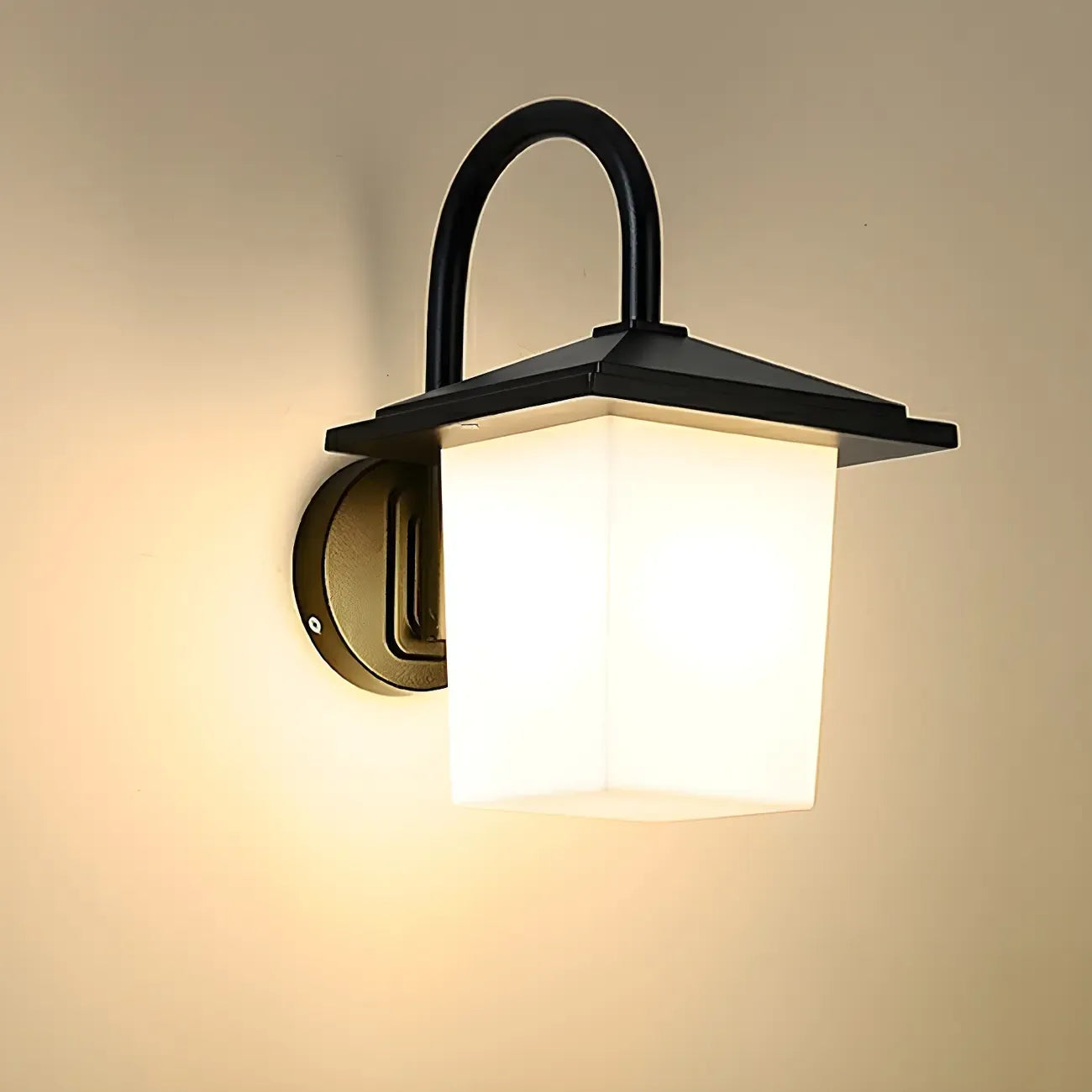 Mini Modern Outdoor Wall Light LED Square Plastic Shade