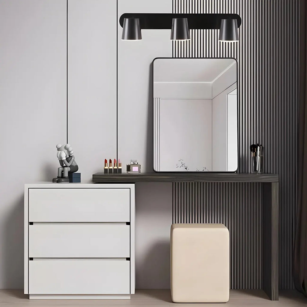 Geometric Dimmable Black Vanity Light  with 3-Light