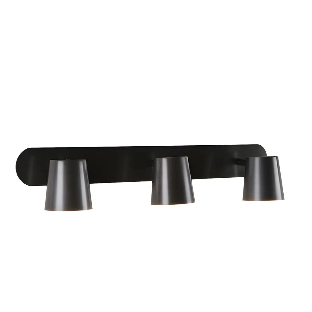 Geometric Dimmable Black Vanity Light  with 3-Light