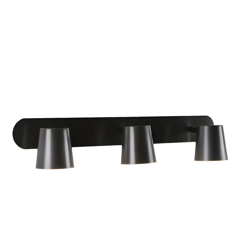 Geometric Dimmable Black Vanity Light  with 3-Light