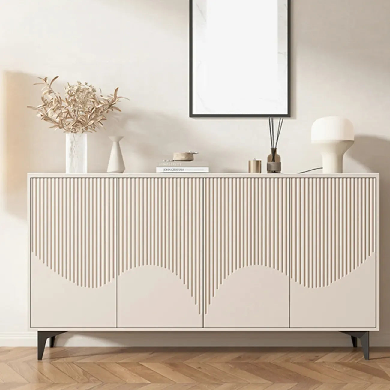 Hallway White Wood Shoe Cabinet with Slate