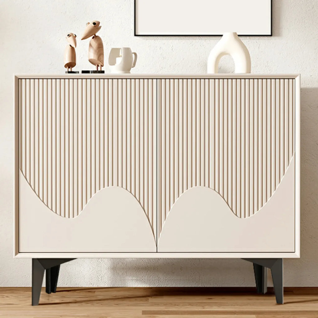 Hallway White Wood Shoe Cabinet with Slate