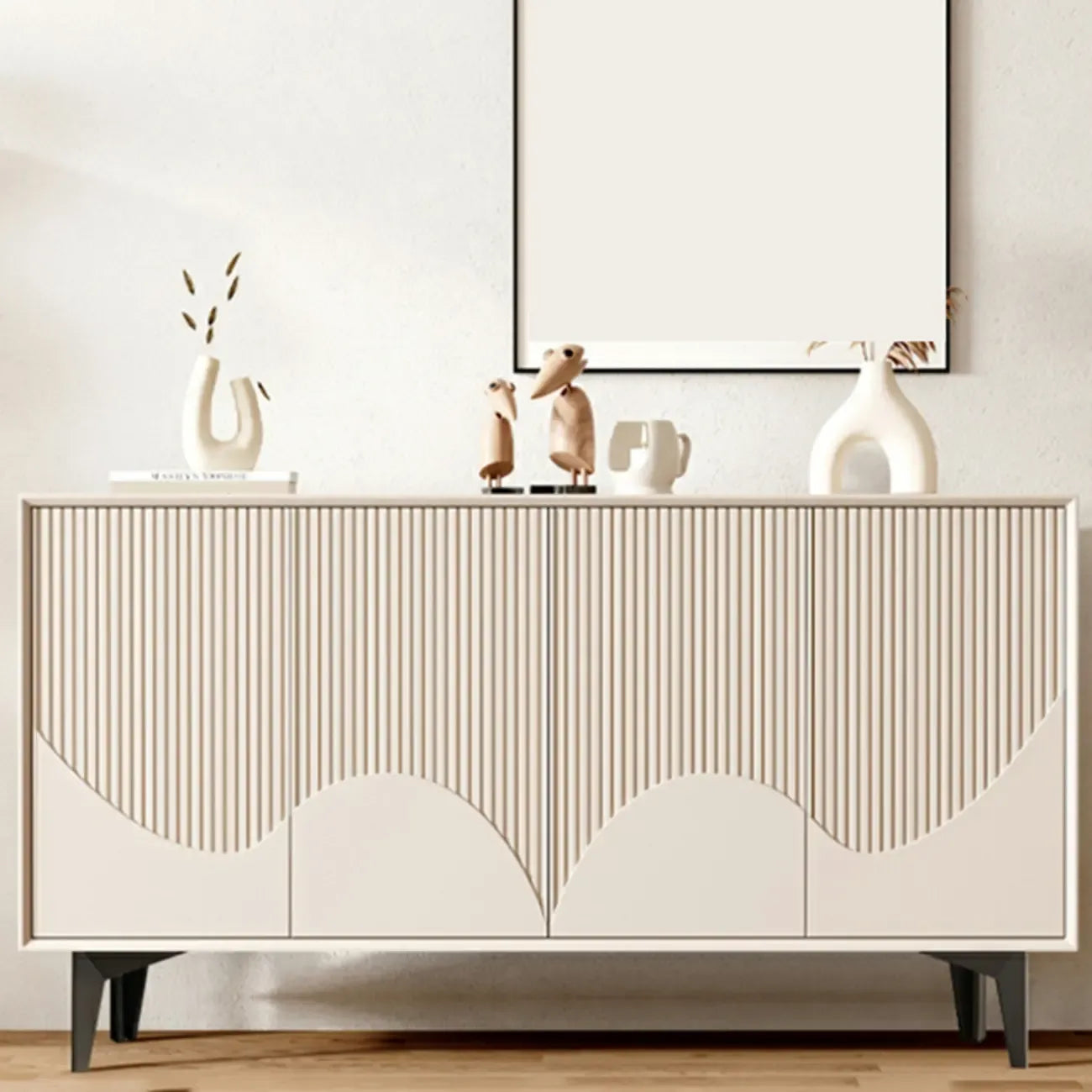 Hallway White Wood Shoe Cabinet with Slate