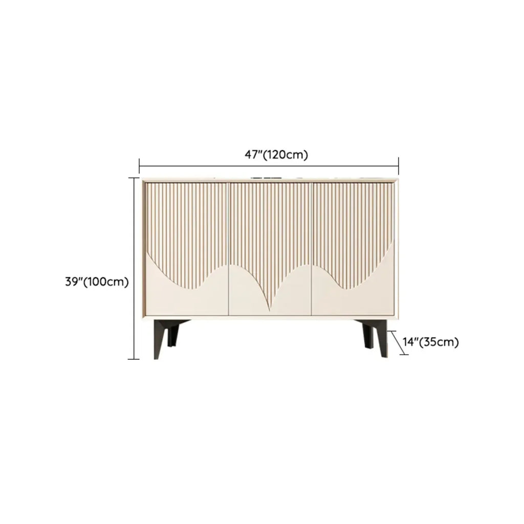 Hallway White Wood Shoe Cabinet with Slate