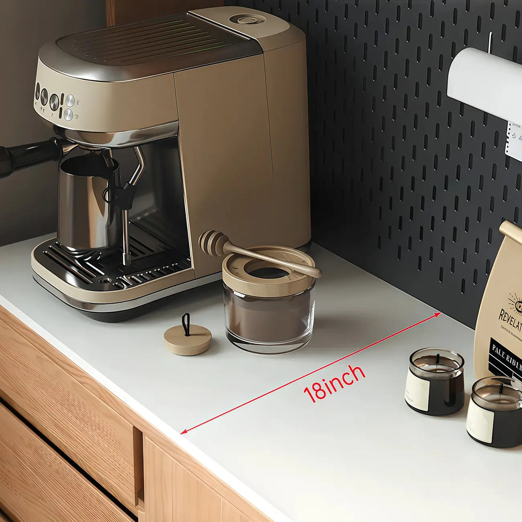 Stone-Top 4-Drawer Wooden Sideboard Cabinet in Natural Finish