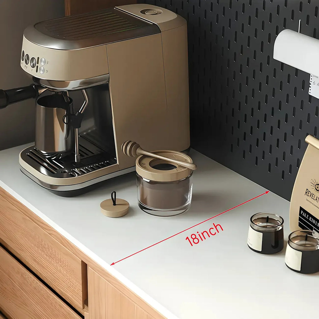 Stone-Top 4-Drawer Wooden Sideboard Cabinet in Natural Finish